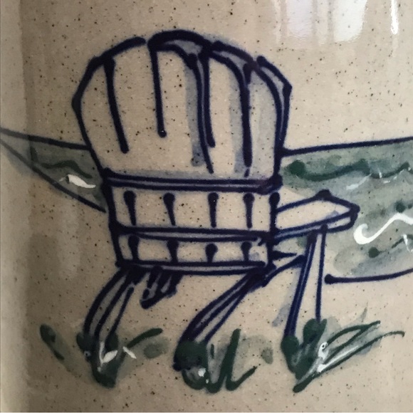 Great Bay Pottery Stoneware 6" Wine Chiller/Utensil Crock Holder Hand Decorated - Picture 6 of 14